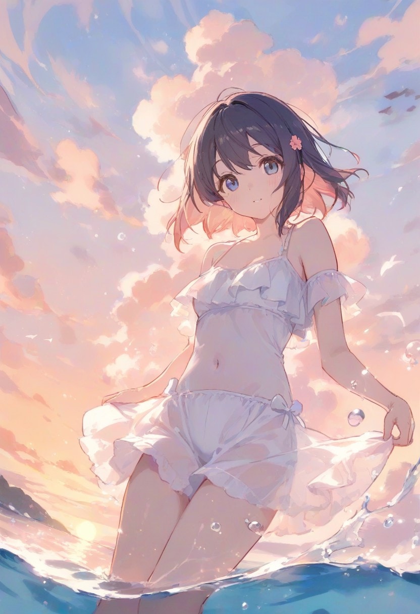 seascape in summer(水彩タッチ) | の人気AIイラスト・グラビア