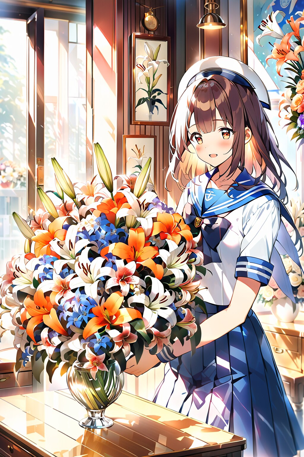 美しい朝に花を飾ろう