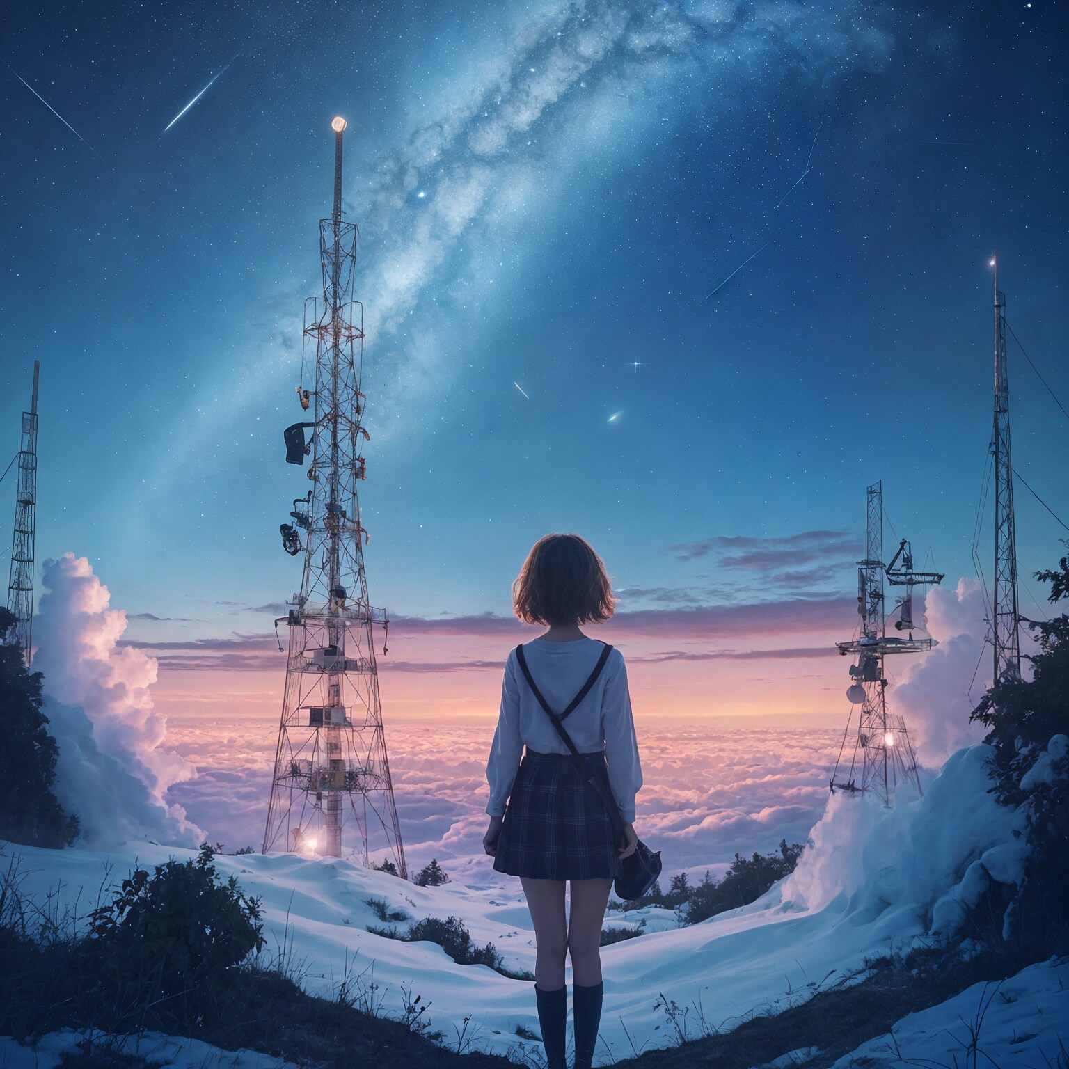 星空と電波塔 (real)