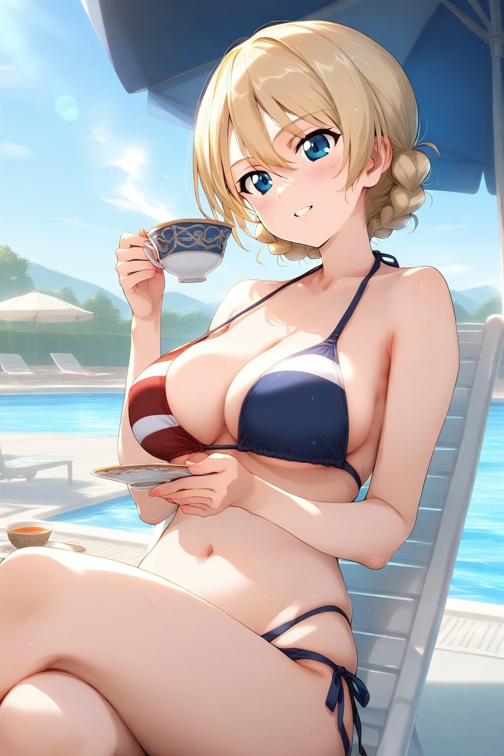 ダージリンのプールでティータイム👙🇬🇧☕️❤️