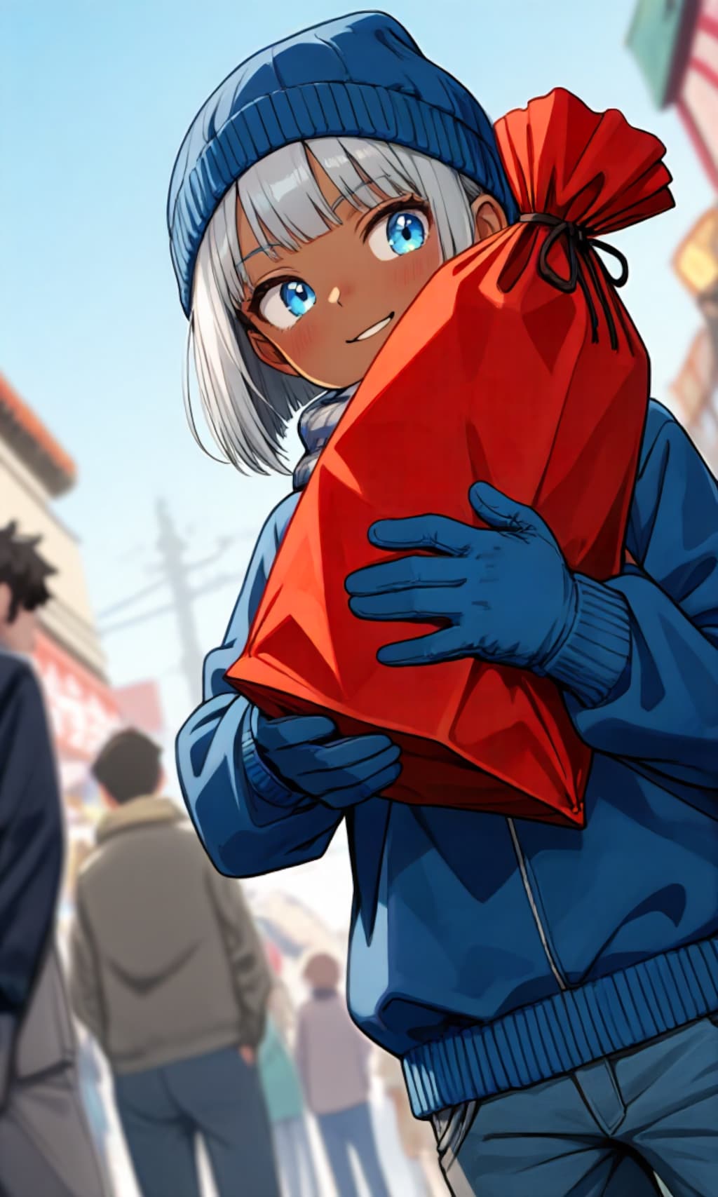 福袋を持つ少年