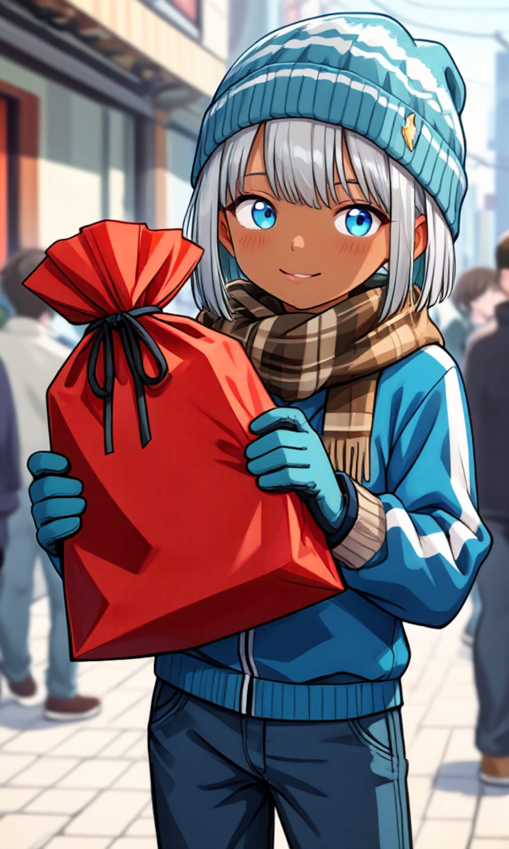 福袋を持つ少年