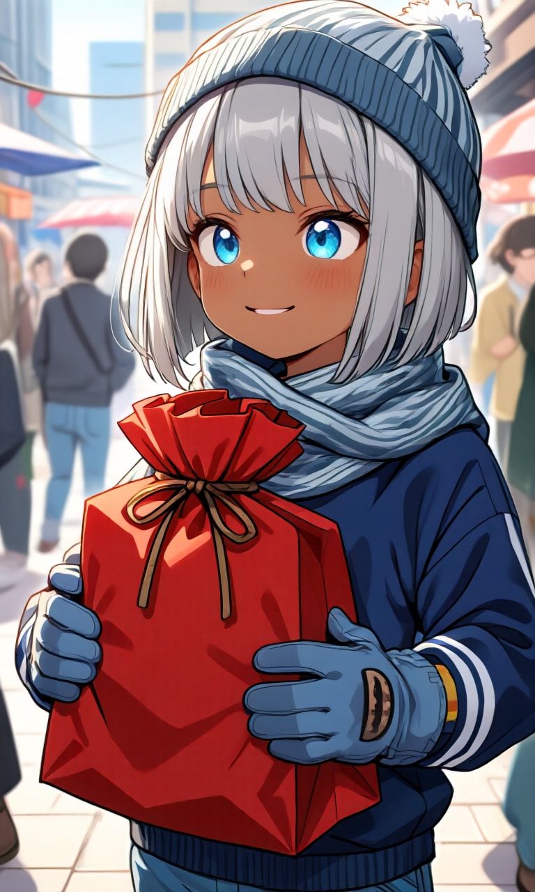 福袋を持つ少年 | の人気AIイラスト・グラビア