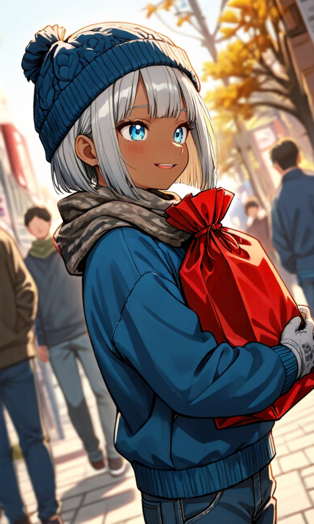 福袋を持つ少年