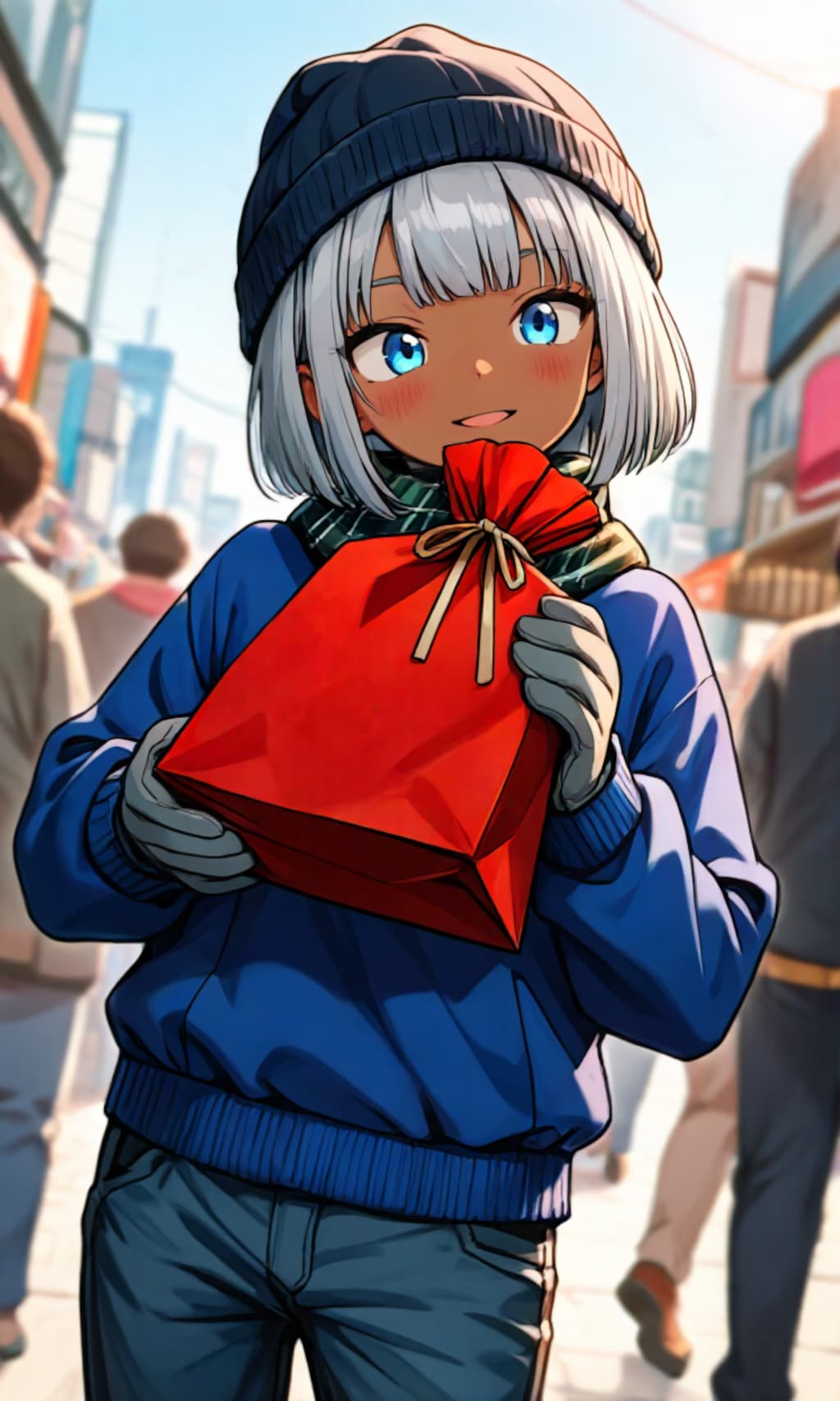 福袋を持つ少年