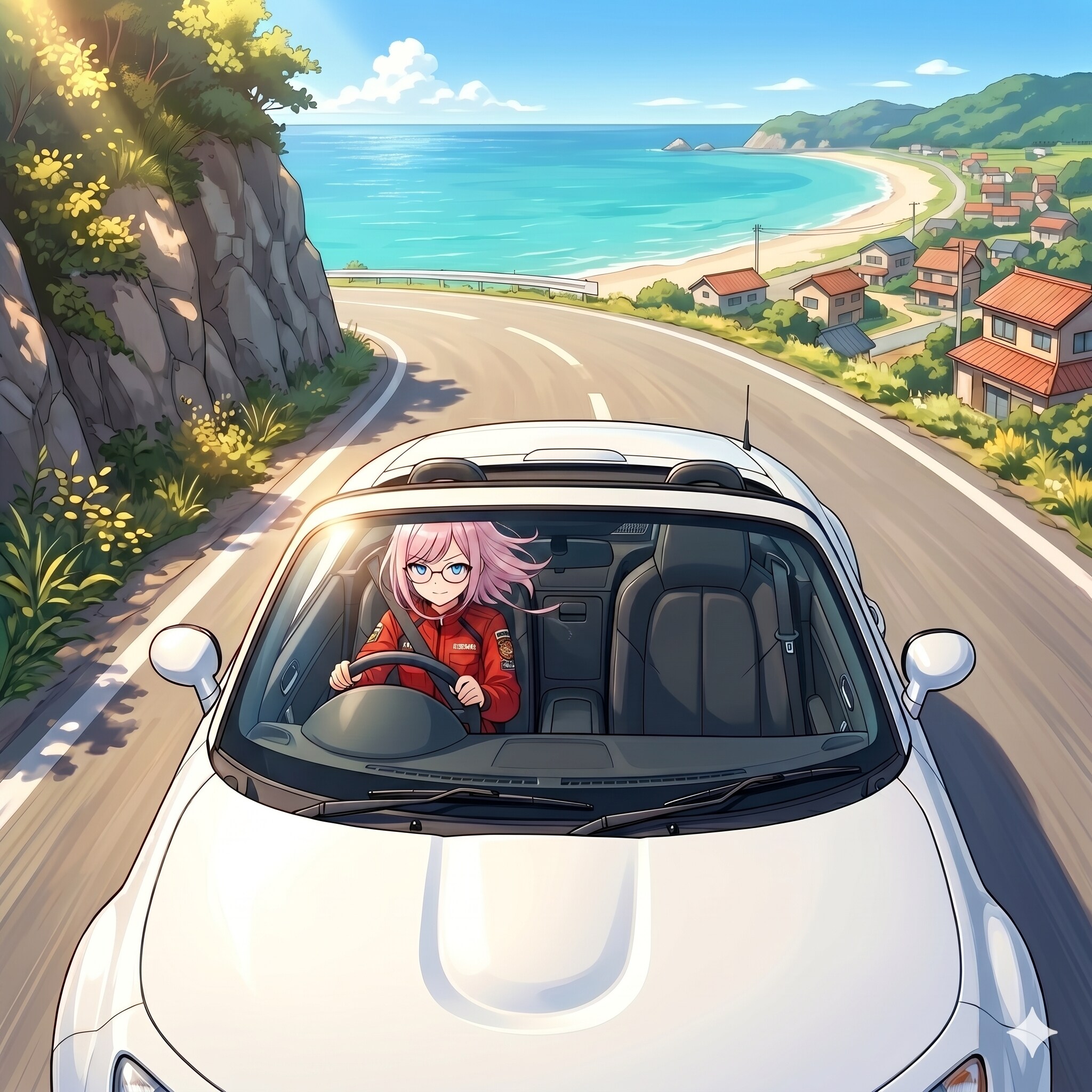 ロードスターで走り始めるわたし | の人気AIイラスト・グラビア