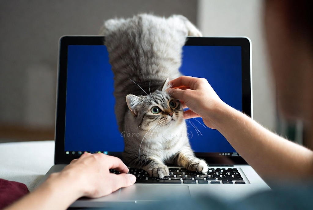 邪魔したい伸び猫