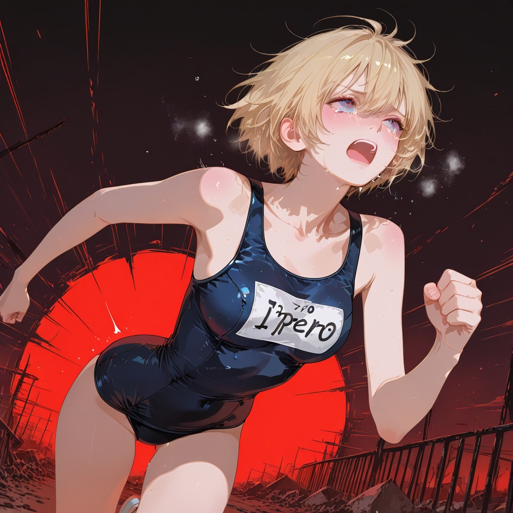 スク水女子、地獄で逃走中！
