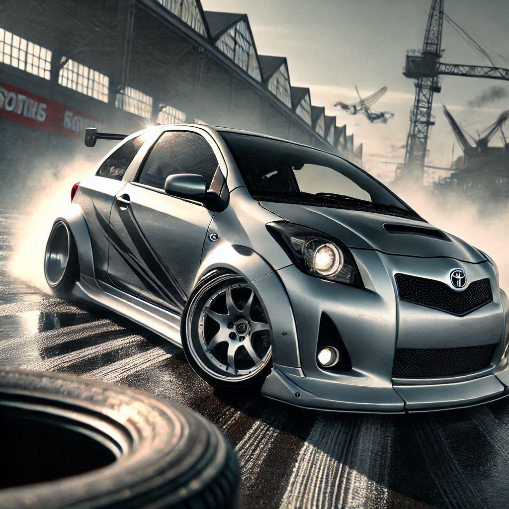シルバーメタリックトヨタヤリスのドリ車 | の人気AIイラスト・グラビア