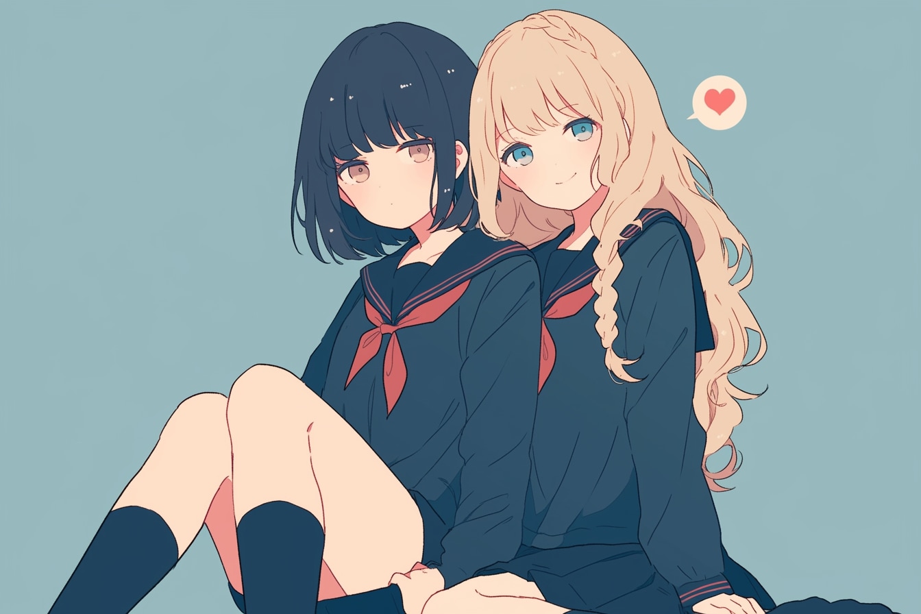 二人のJK419 | の人気AIイラスト・グラビア