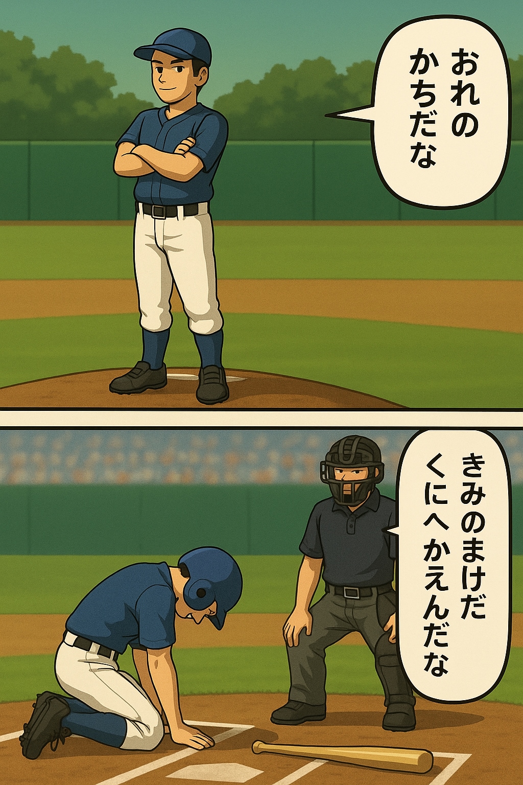 スポーツ漫画風　くにへかえるんだな
