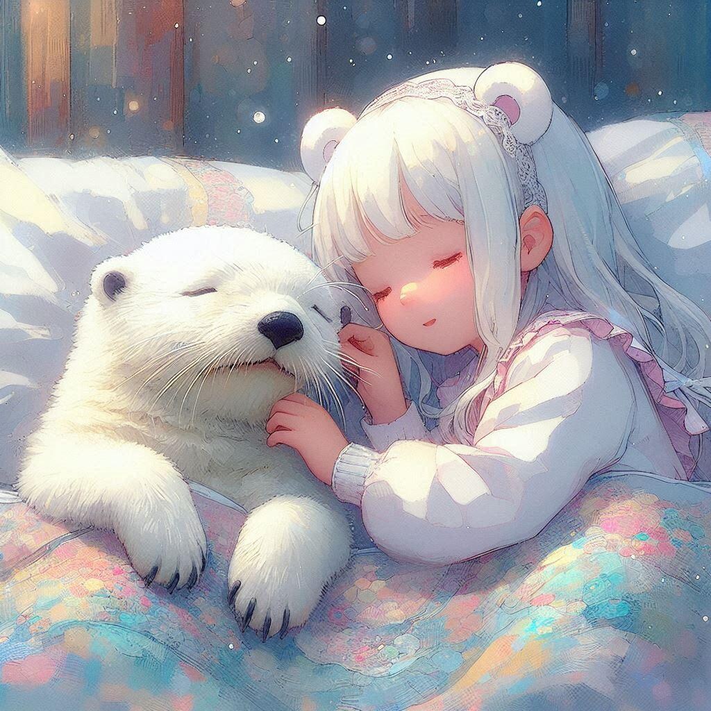 眠る白くま