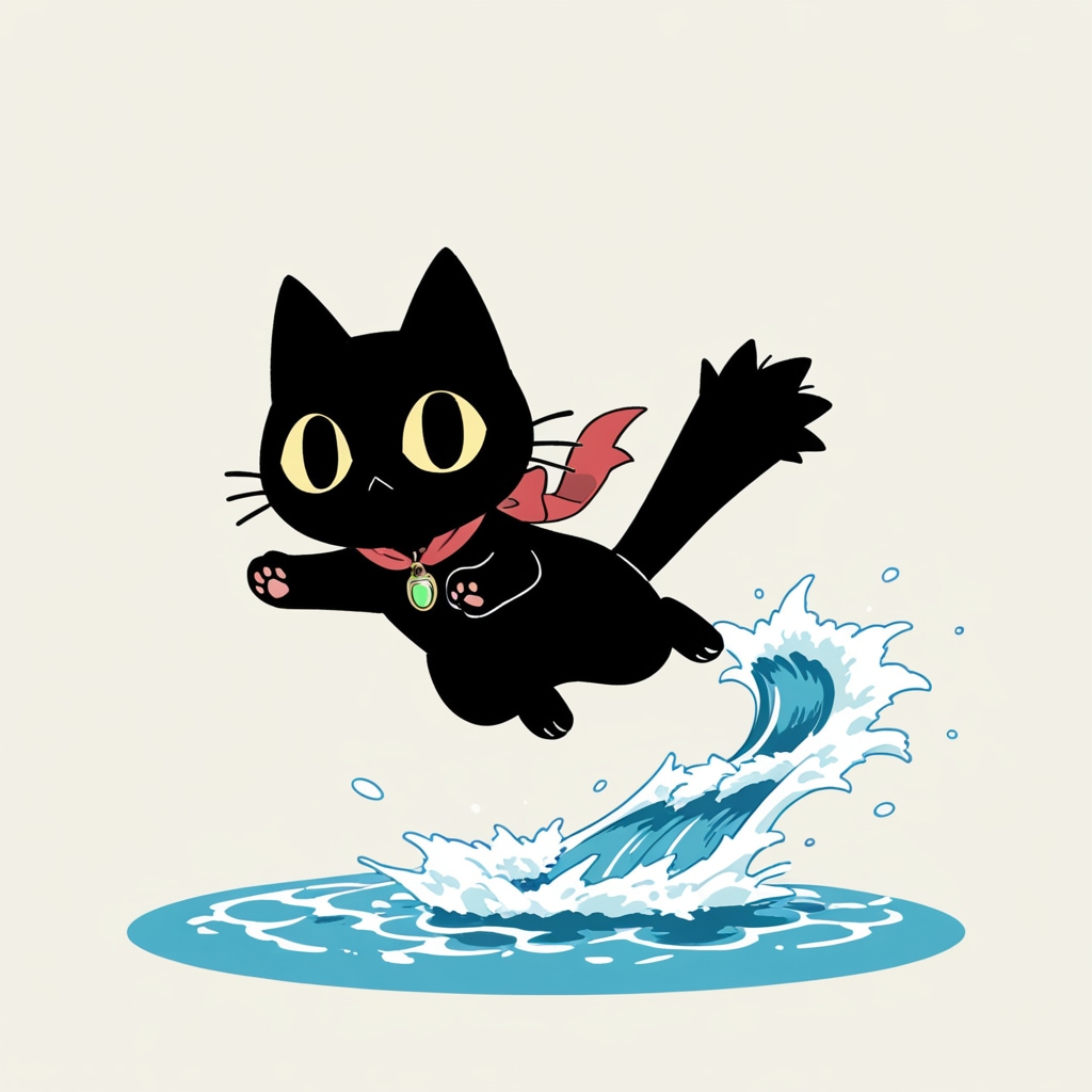 ジャンピングブラックキャット | の人気AIイラスト・グラビア