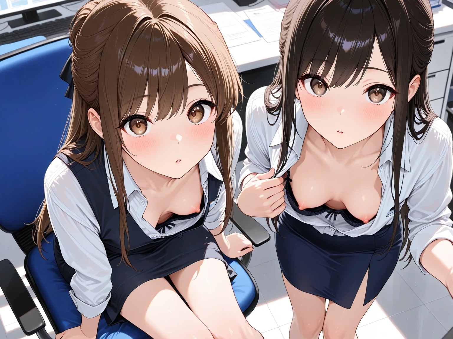Ｗ胸ちら