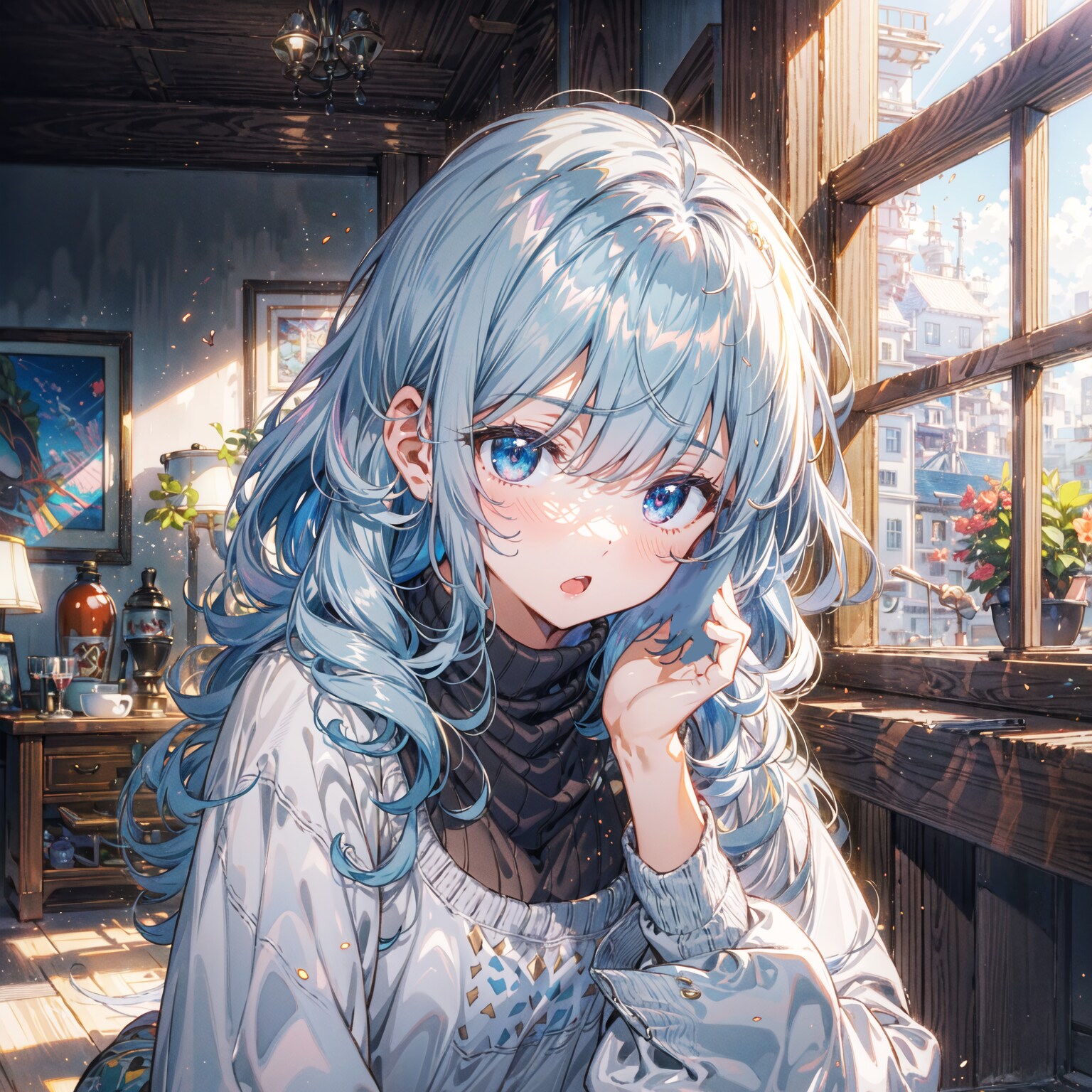 蒼のセーター