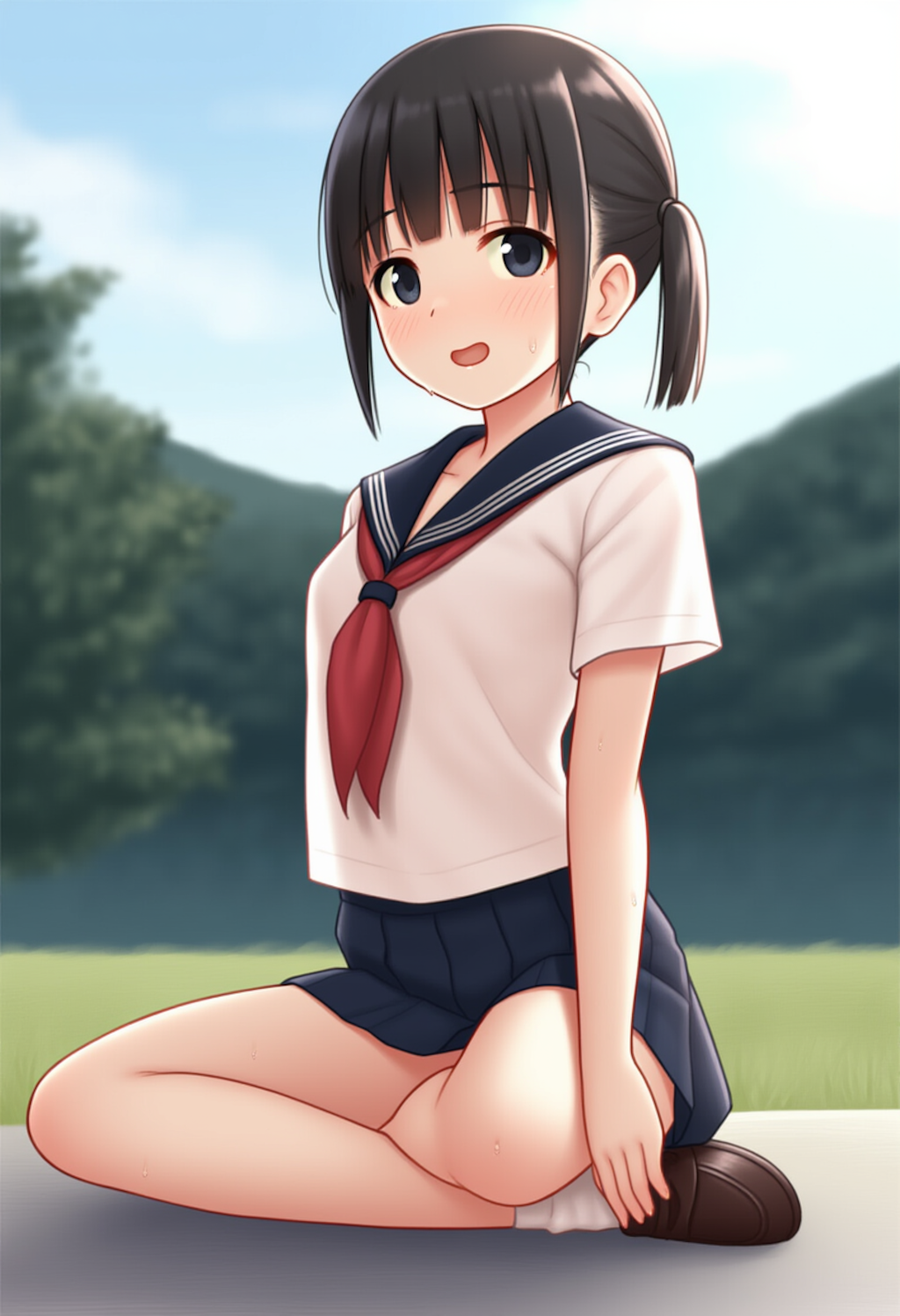 セーラー服 半袖夏服 赤スカーフ