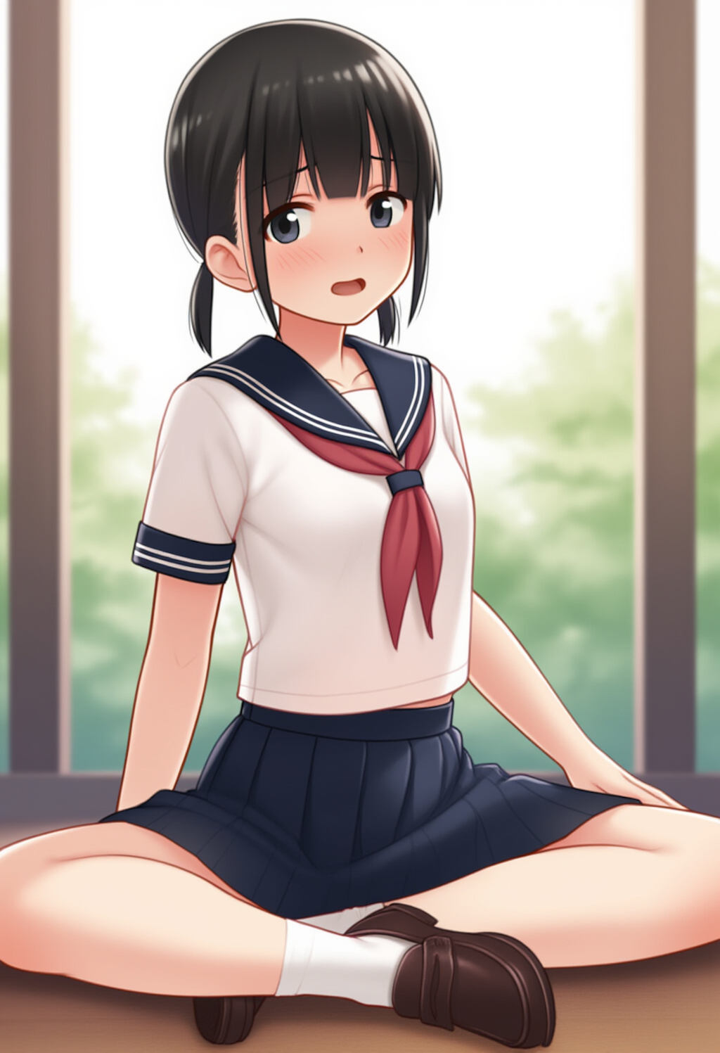 セーラー服 半袖夏服 赤スカーフ