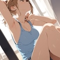 家でタンクトップの子 4枚目
