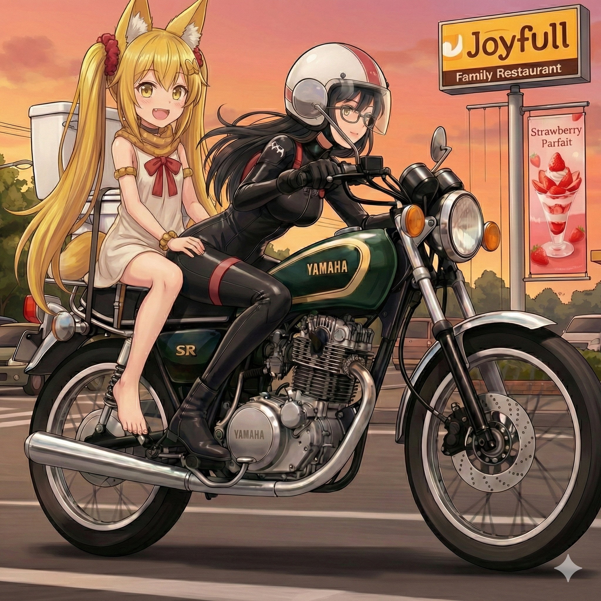 ノーヘル二人乗り