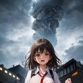 台風と闘う少女シリーズ 2枚目
