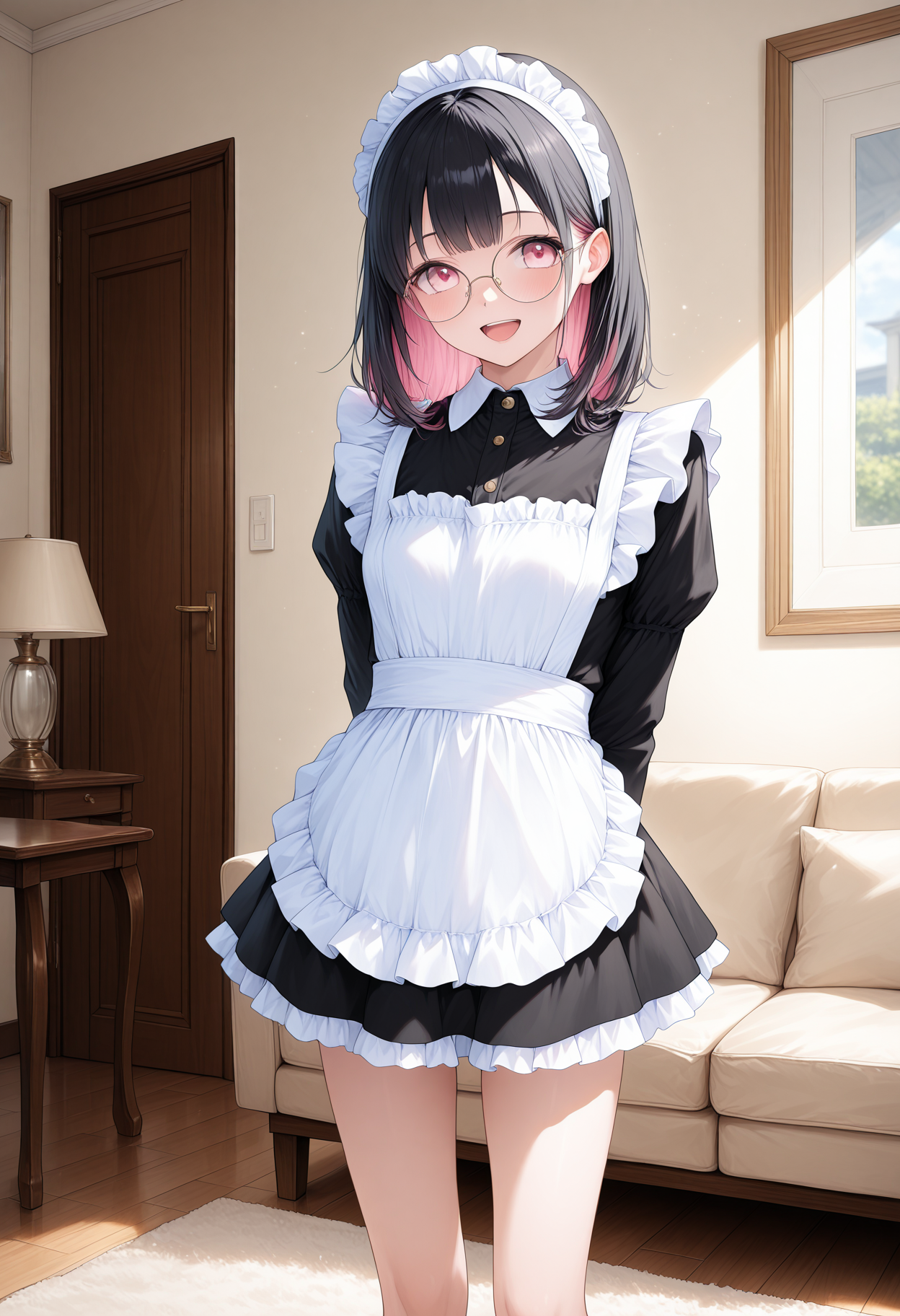 黒髪メガネ メイド