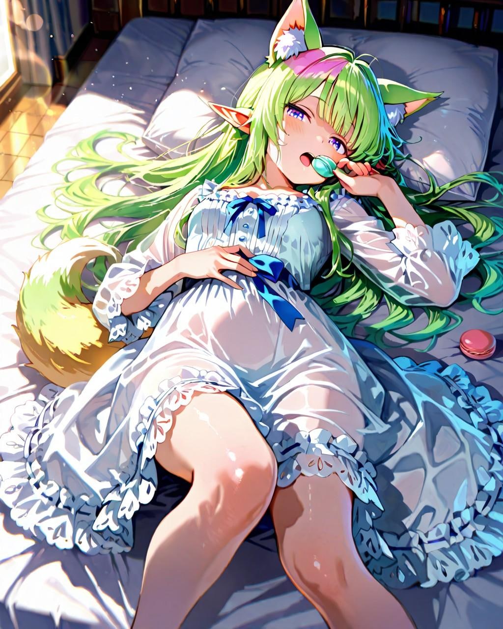 12枚）マカロンとケモ耳エルフさん