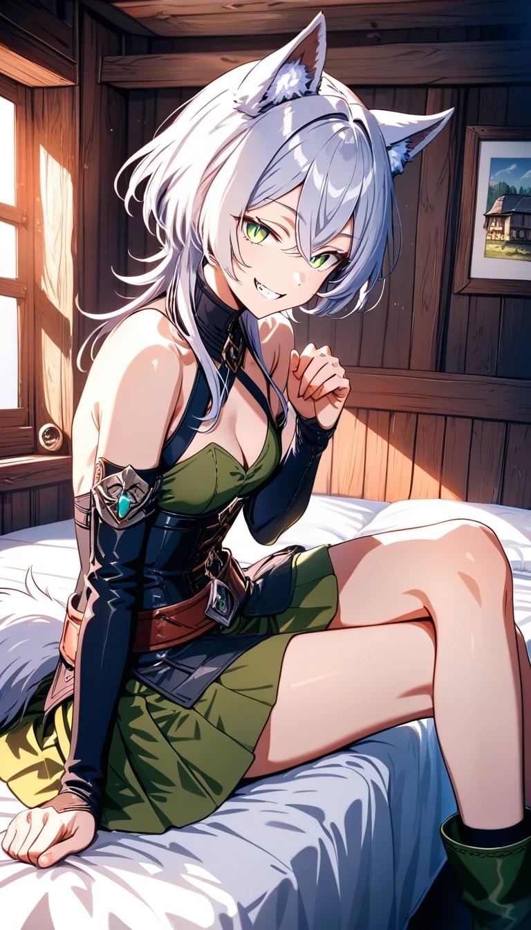 異世界DAYS.12『儂はルルシェリナ。銀狼族の獣人じゃ』＆『ところでお主は受けた恩を返す』＆『そんなことでよいのか？　面白い奴じゃ』 | の人気AIイラスト・グラビア