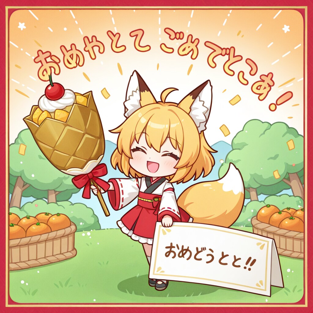 3周年おめでとう狐