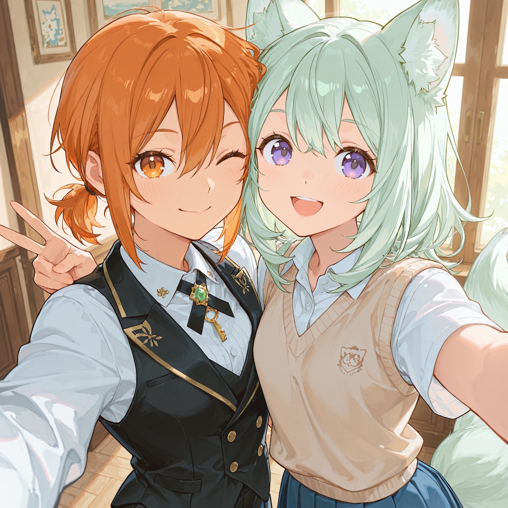 メイドカフェでツーショット📸