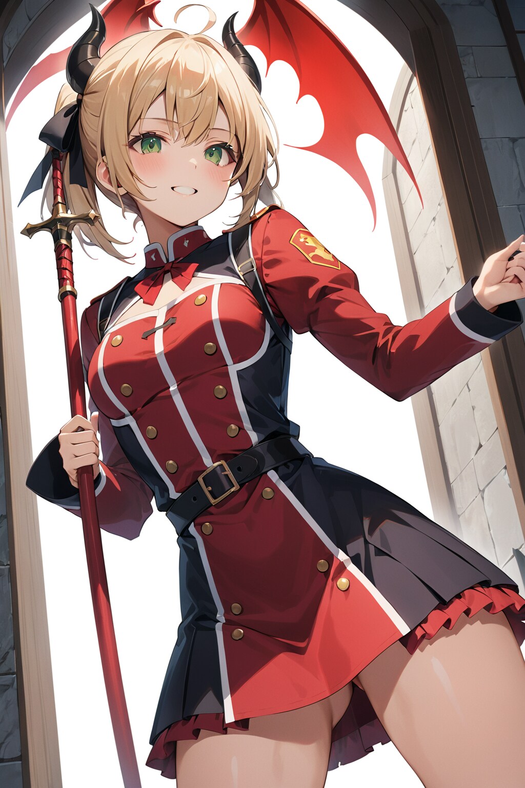 フィオナちゃんの悪魔神官騎士学生コスプレ♪