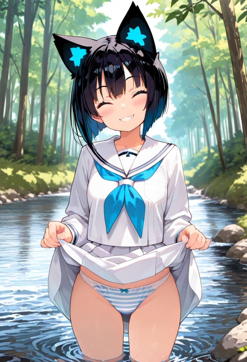 川と猫耳娘