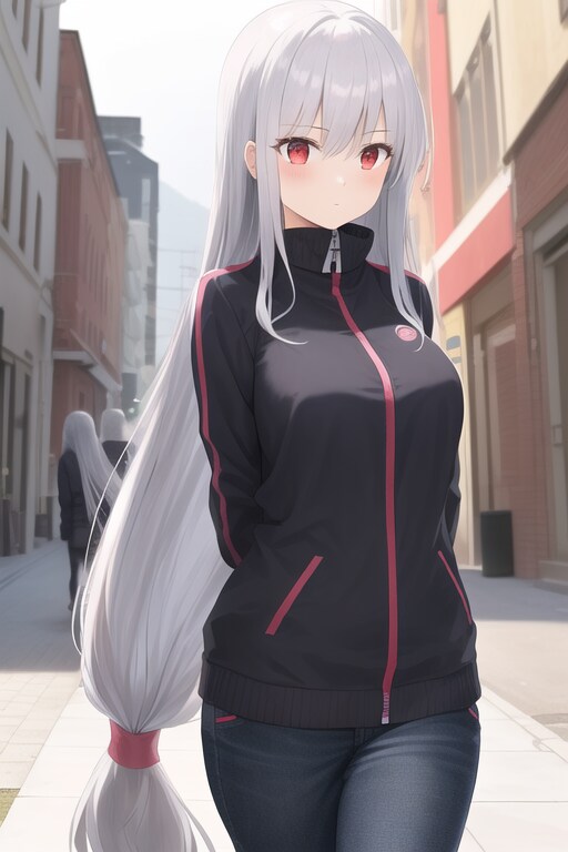 街中でシルバーの髪の女の子が、、、