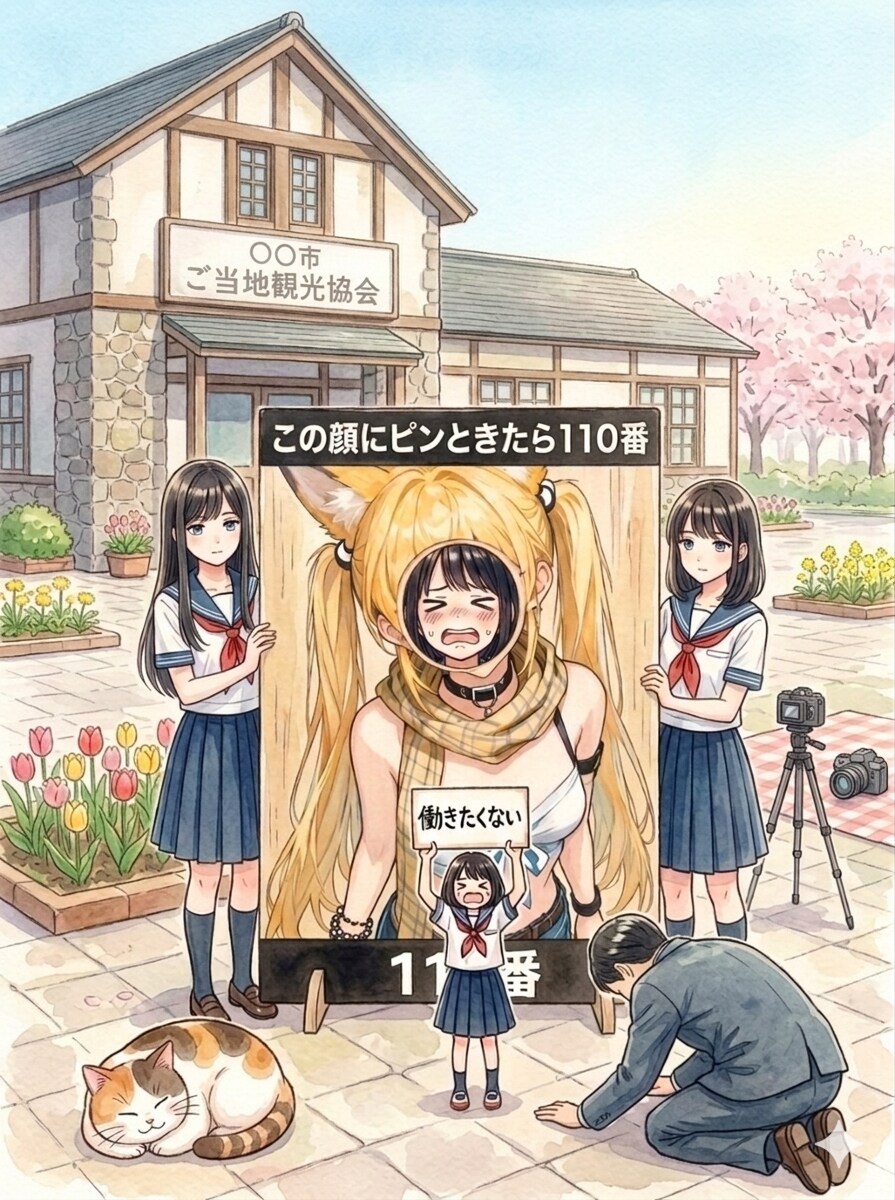 【FA】ある観光協会前の風景 | の人気AIイラスト・グラビア