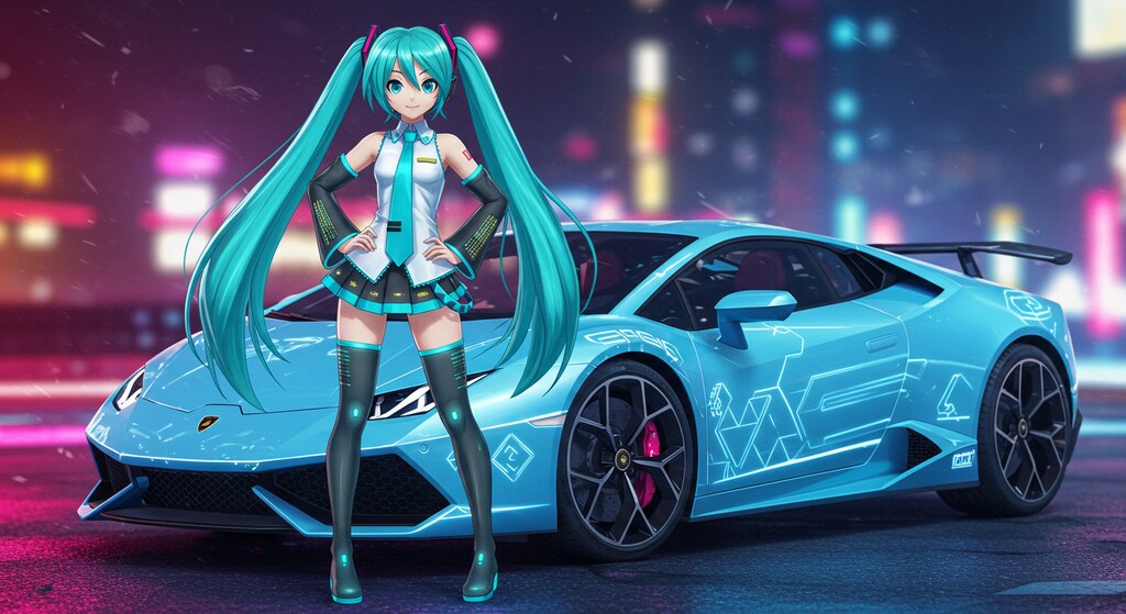 初音ミクとアヴェンタドール