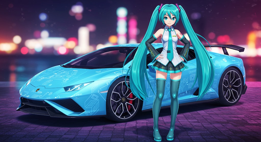 初音ミクとアヴェンタドール