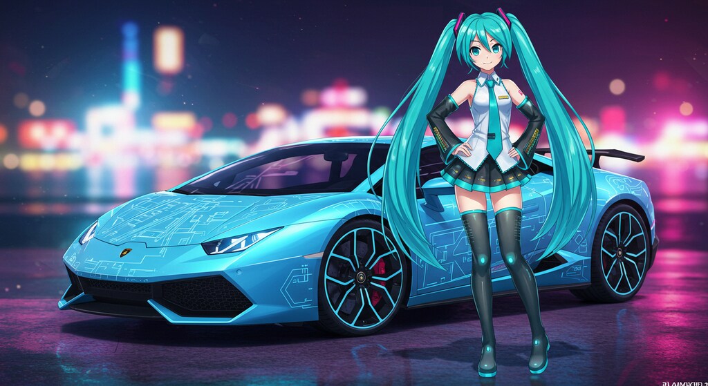 初音ミクとアヴェンタドール