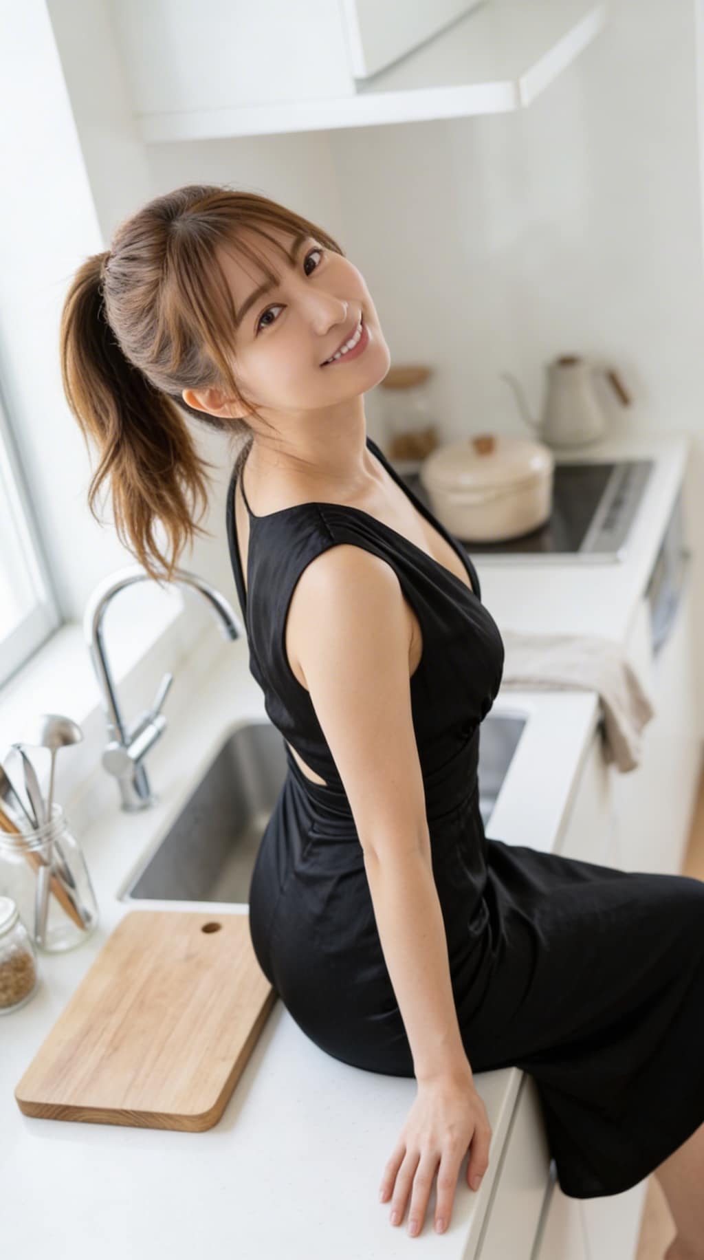 黒いドレスの彼女からハート
