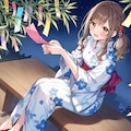 七夕の女の子 2枚目