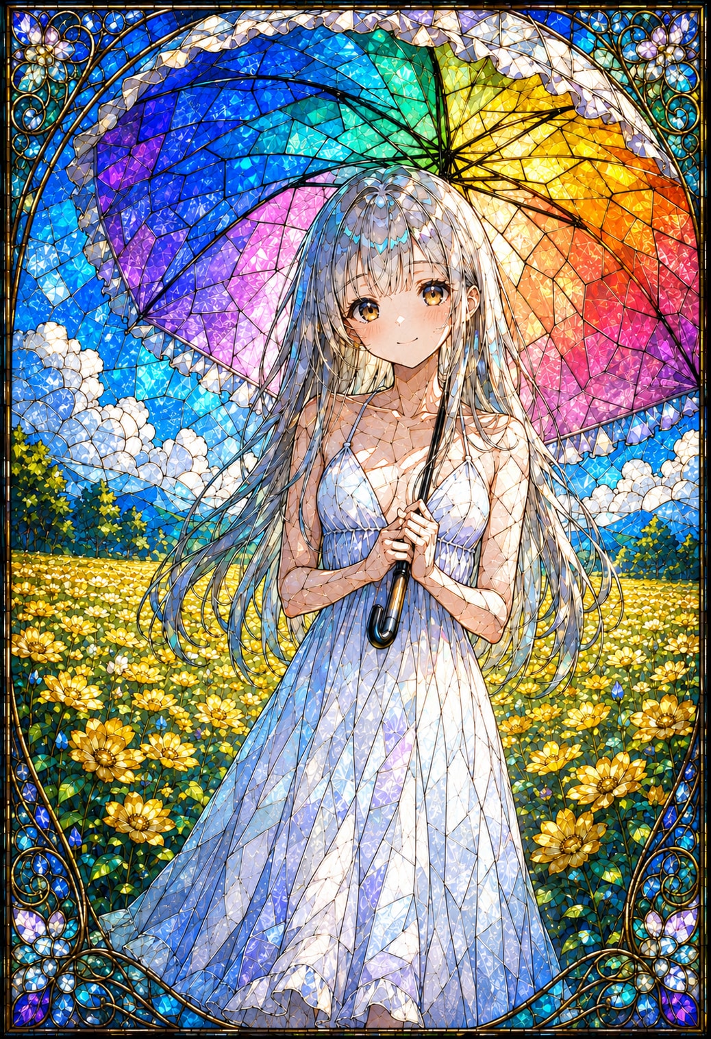 虹色の日傘