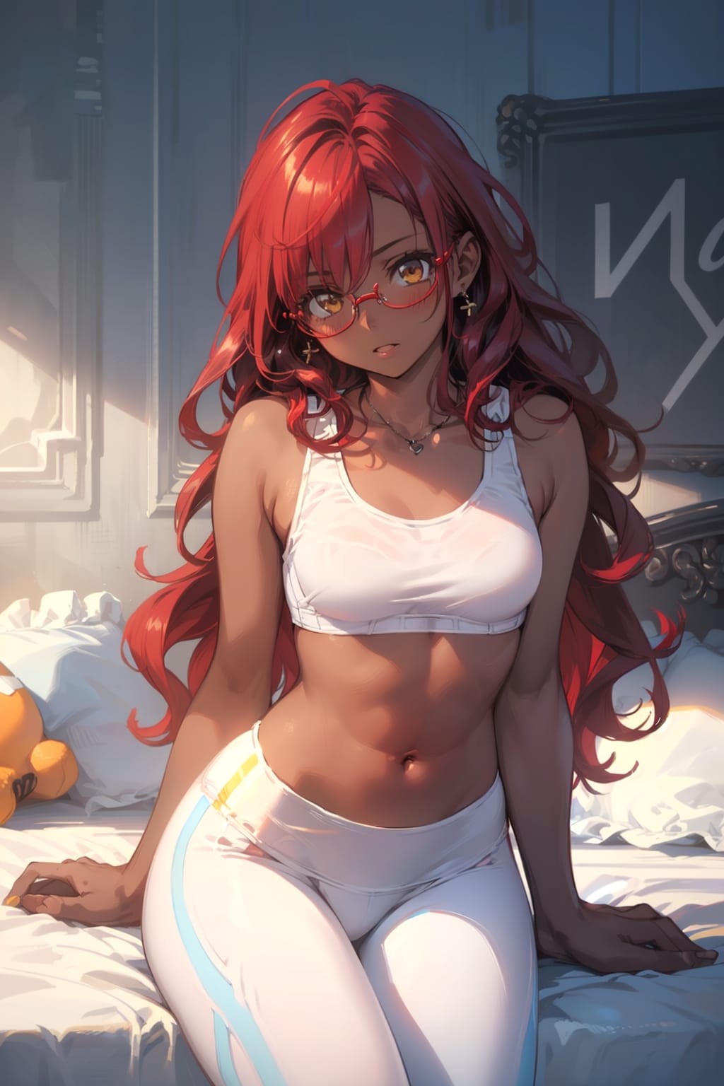 スポーツウェアの眼鏡っ娘