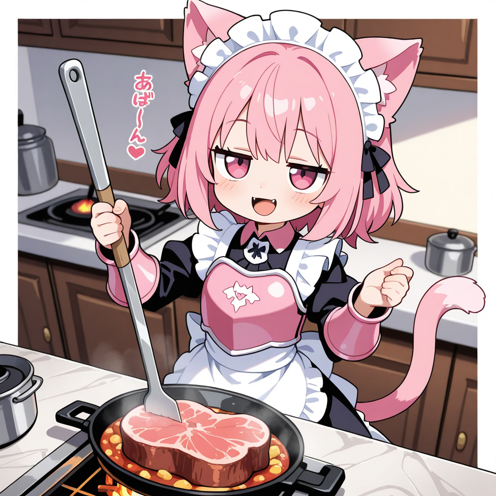 さぁ、御主人さみゃに美味しい料理を作るにゃ！！