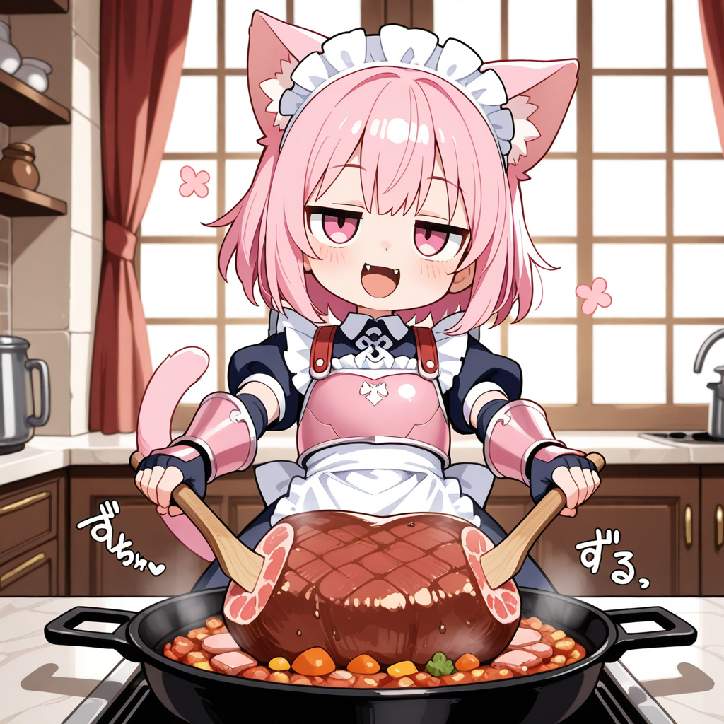 さぁ、御主人さみゃに美味しい料理を作るにゃ！！
