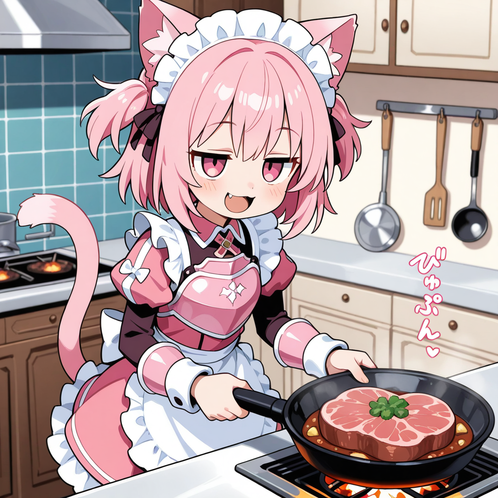 さぁ、御主人さみゃに美味しい料理を作るにゃ！！