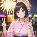 花火大会でピース(うちの子全員集合) 11枚目
