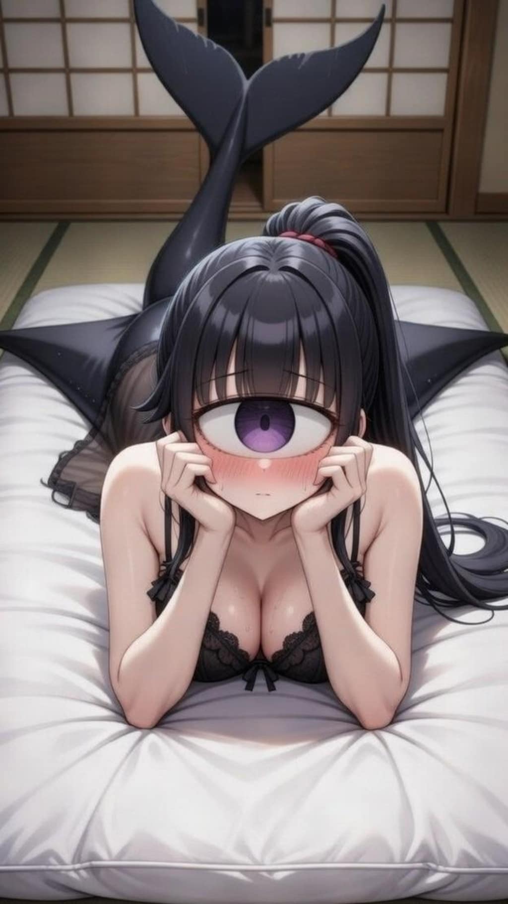 単眼人魚ちゃん　ジーと見る