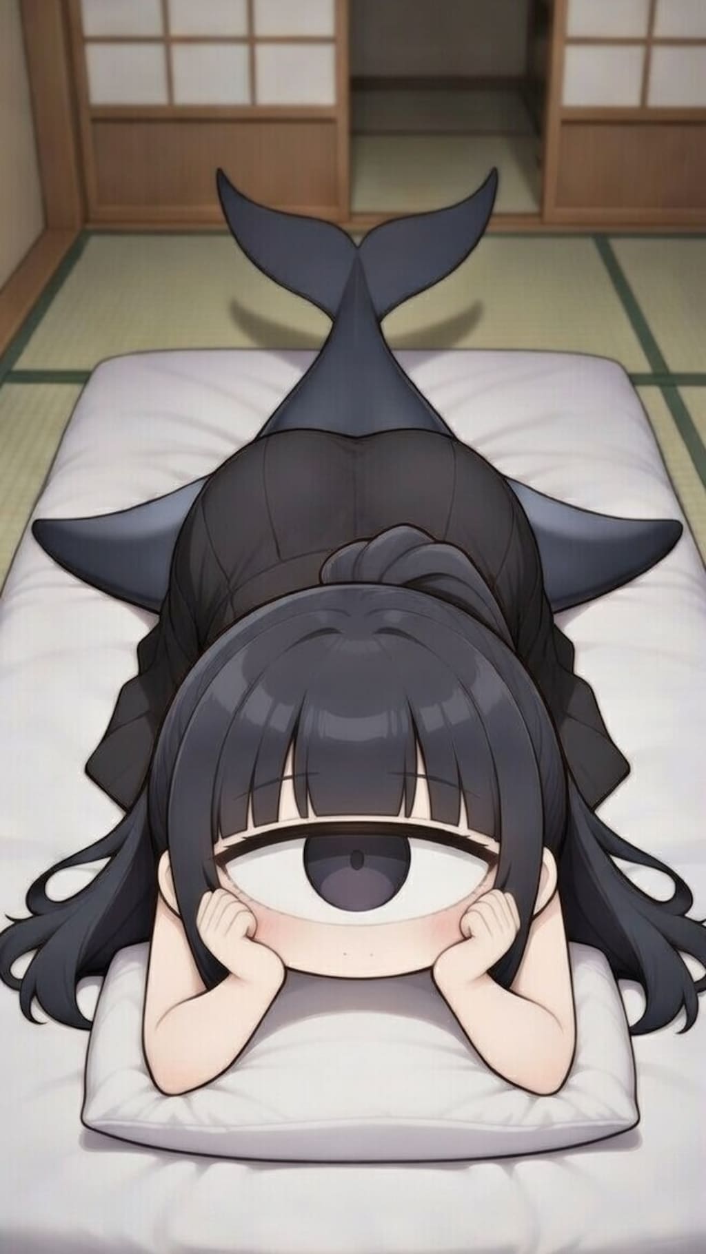 単眼人魚ちゃん　ジーと見る