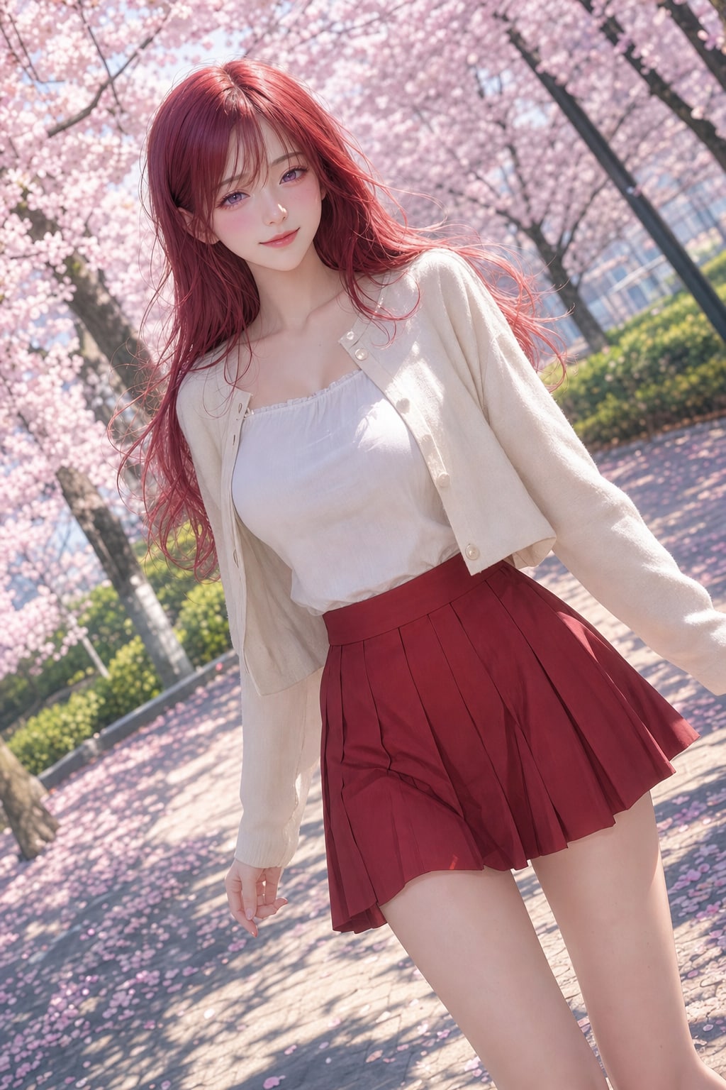 【ＧＰＴｉｍａｇｅｓ２．０様版】長身美脚赤髪紫目美少女（春夏秋冬）