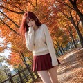 【ＧＰＴｉｍａｇｅｓ２．０様版】長身美脚赤髪紫目美少女（春夏秋冬） 3枚目