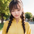 三つ編みの女の子。イエロー。 3枚目