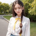 三つ編みの女の子。イエロー。 4枚目